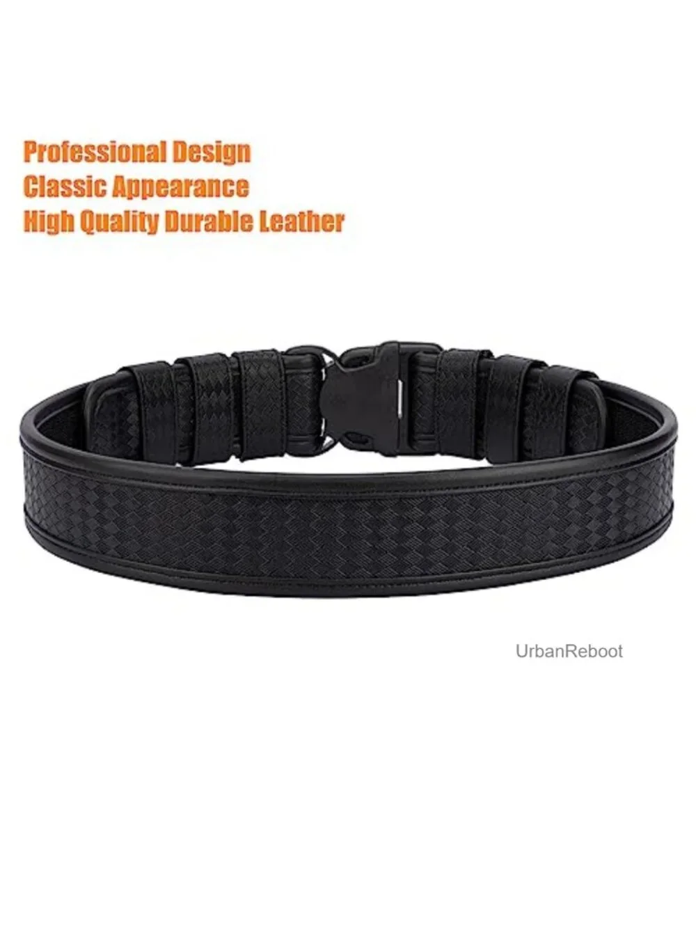 2 Inch Basketweave Duty Belt with Hook Lining, Reversible Inner Belt for
